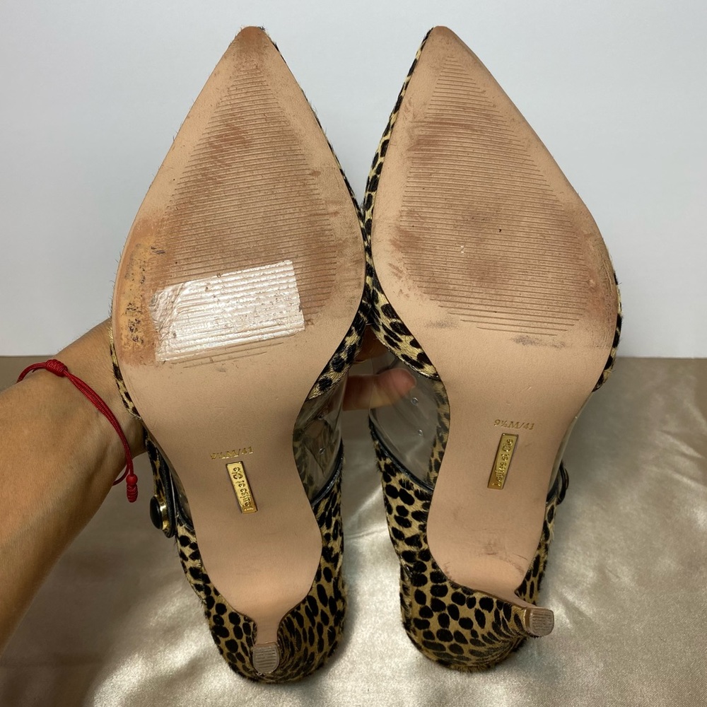 Louise Et Cie Lo-Joykiss 3 Speckled Cow Hair  Leopard Clear Piccola Size 9.5 - Picture 8 of 16